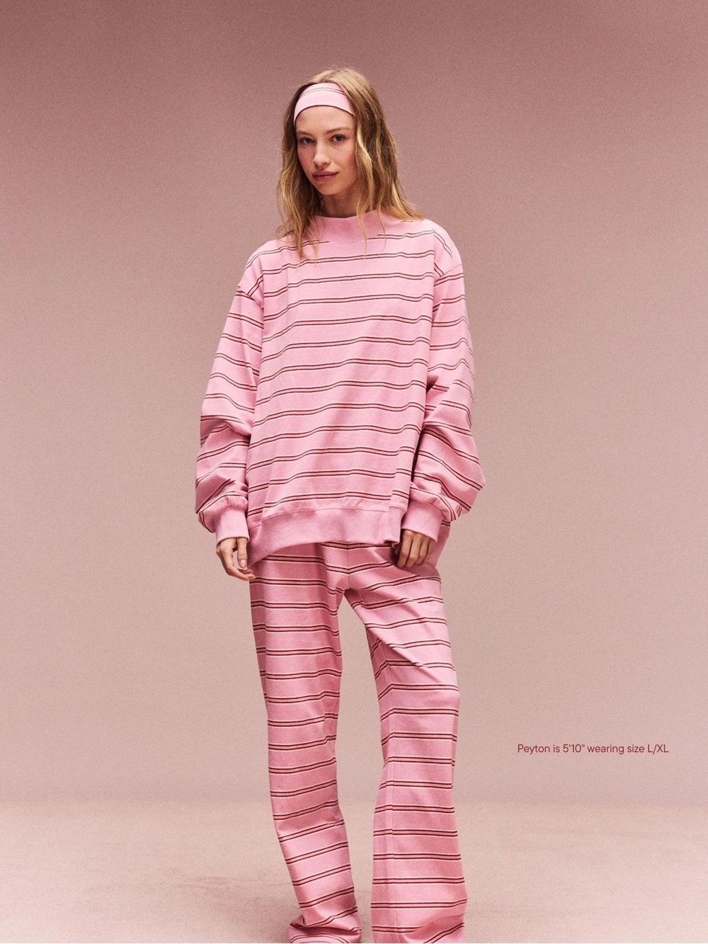 Parke darling stripe mockneck/boxer pant/hair accessories set